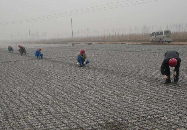 土工格柵現(xiàn)場